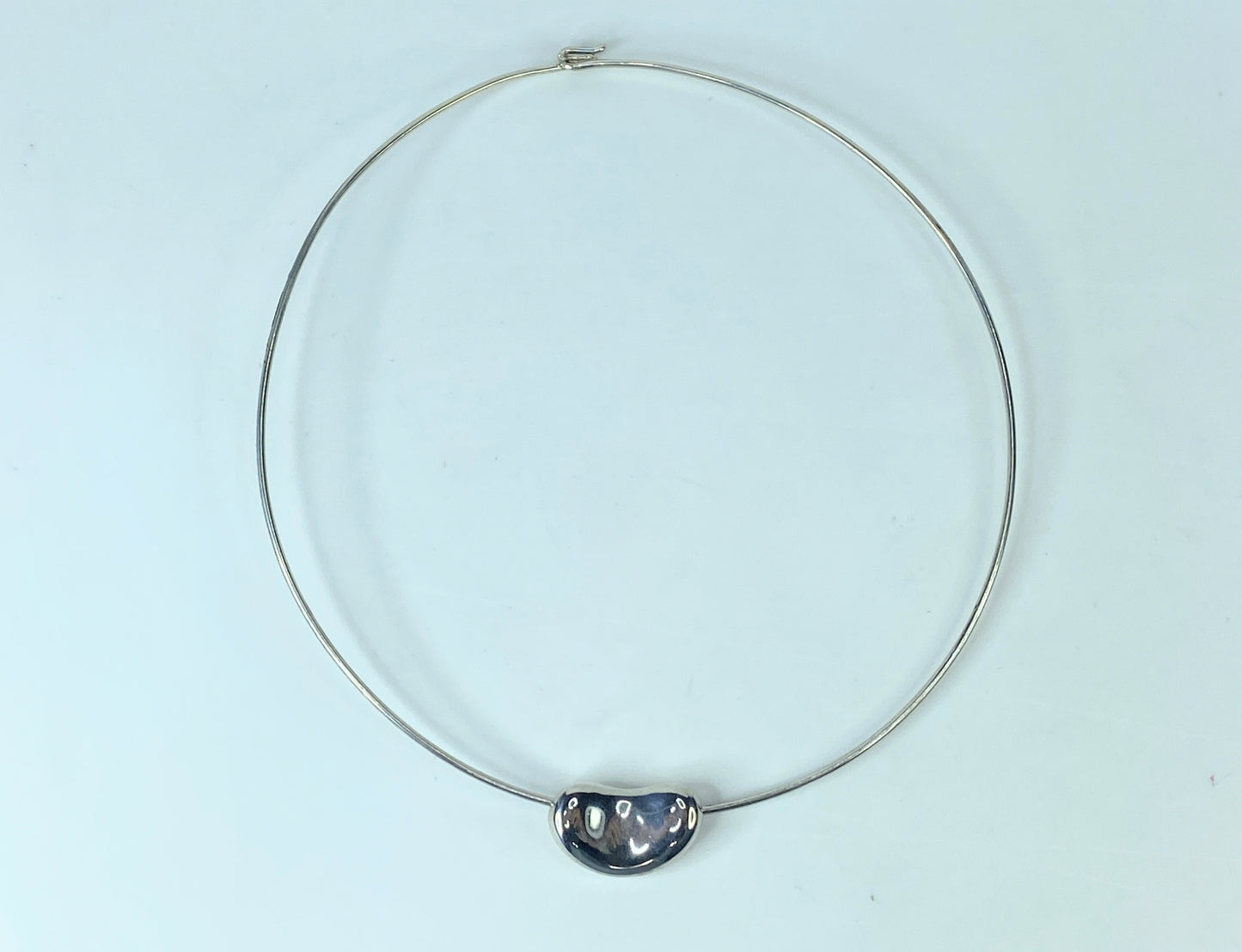Tiffany & Co Elsa Peretti Sterling Silver Bean Choker Necklace 15.5" JR1235