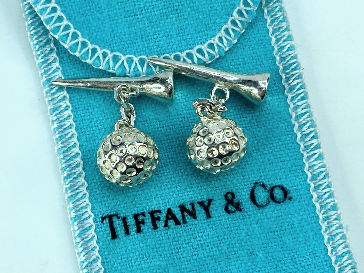 Tiffany & Co Estate Golf Ball Cufflinks Sterling Silver 16.2g JR683