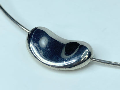 Tiffany & Co Elsa Peretti Sterling Silver Bean Choker Necklace 15.5" JR1235