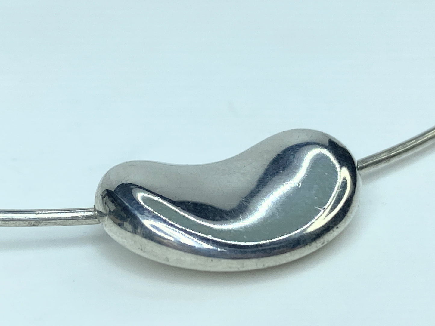 Tiffany & Co Elsa Peretti Sterling Silver Bean Choker Necklace 15.5" JR1235