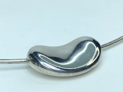 Tiffany & Co Elsa Peretti Sterling Silver Bean Choker Necklace 15.5" JR1235