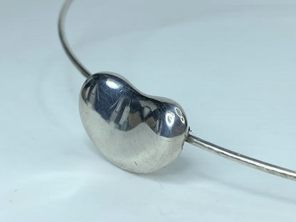 Tiffany & Co Elsa Peretti Sterling Silver Bean Choker Necklace 15.5" JR1235