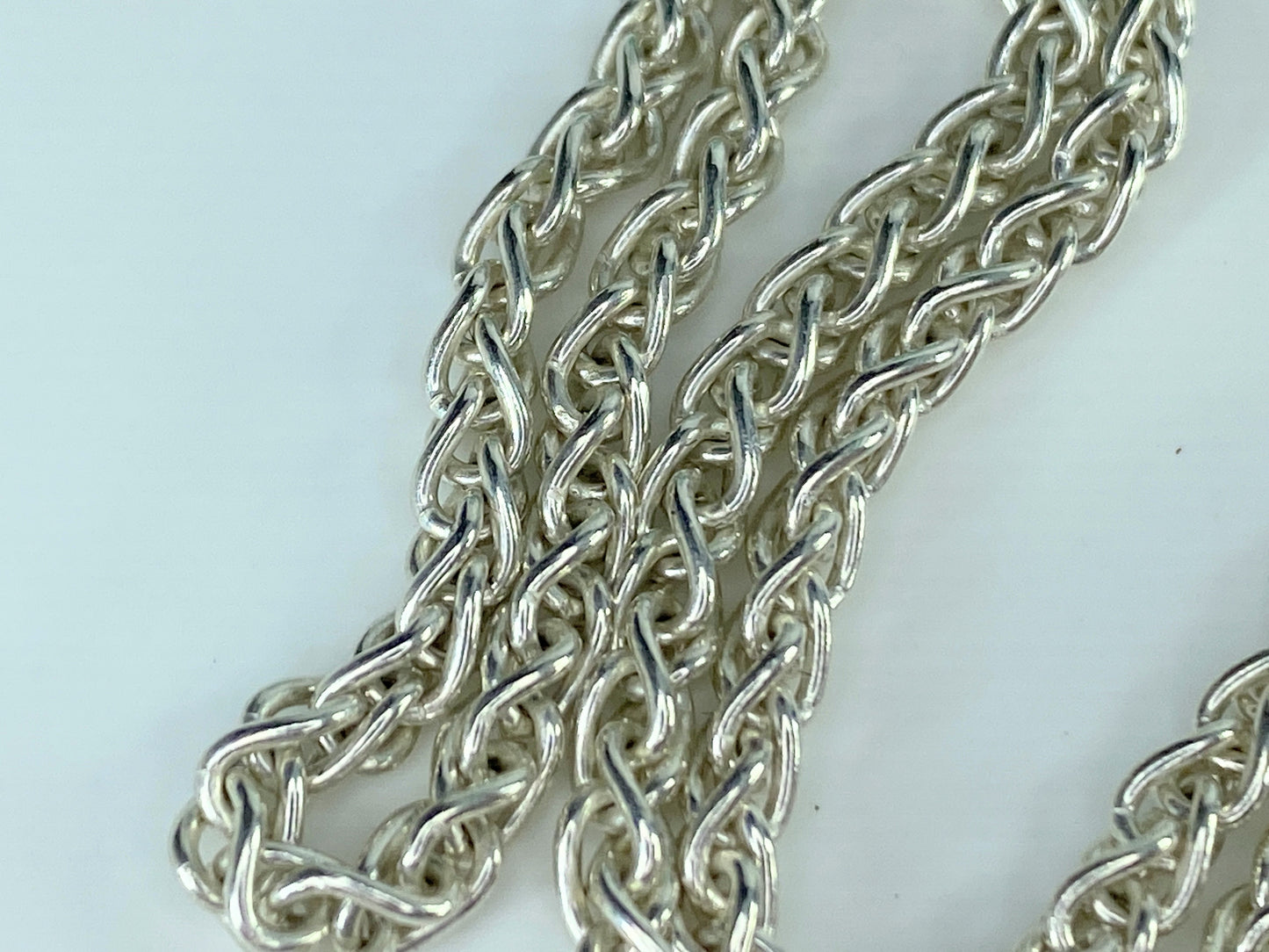 Sterling silver 3.5mm weaving rope cable chain necklace 18" 15.7g JR9870