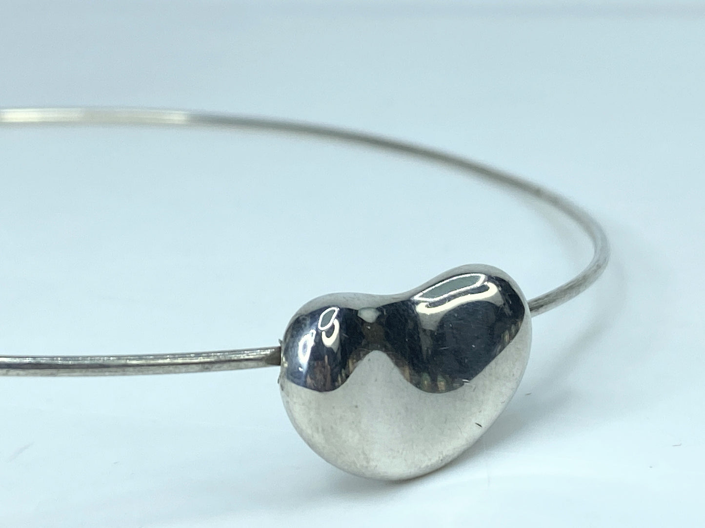 Tiffany & Co Elsa Peretti Sterling Silver Bean Choker Necklace 15.5" JR1235