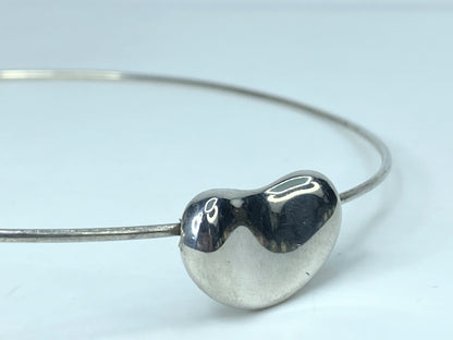 Tiffany & Co Elsa Peretti Sterling Silver Bean Choker Necklace 15.5" JR1235