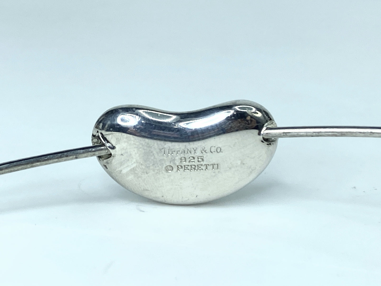 Tiffany & Co Elsa Peretti Sterling Silver Bean Choker Necklace 15.5" JR1235