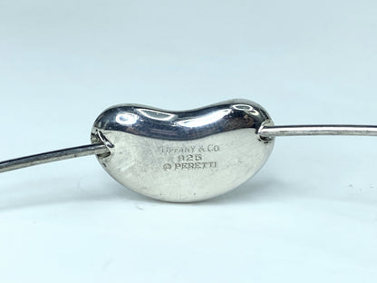 Tiffany & Co Elsa Peretti Sterling Silver Bean Choker Necklace 15.5" JR1235