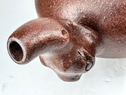 Vintage Classic Yixing Zisha 宜興紫砂 Squirrel and Grapevine Clay Teapot w/org box A1027