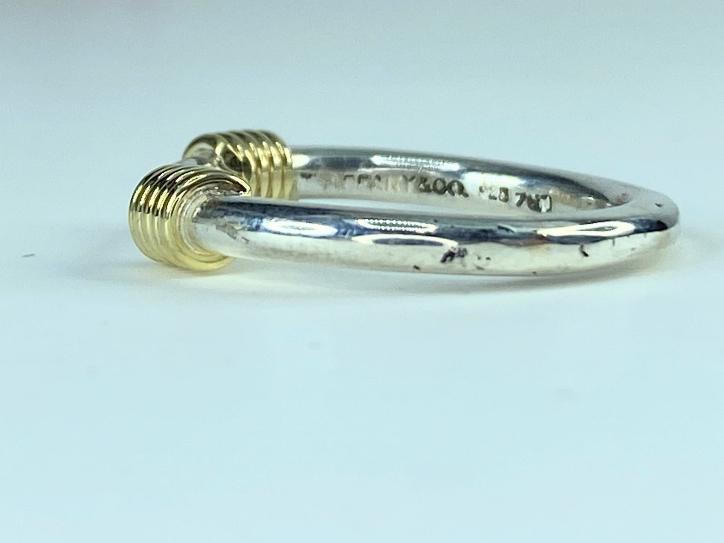 Tiffany & Co. 18k Yellow gold Sterling silver  Double Coil Band s6.5 JR9871