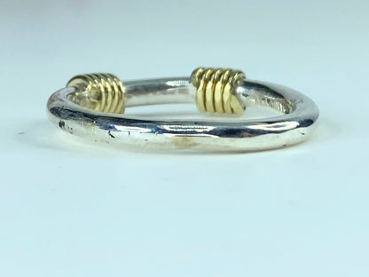 Tiffany & Co. 18k Yellow gold Sterling silver  Double Coil Band s6.5 JR9871