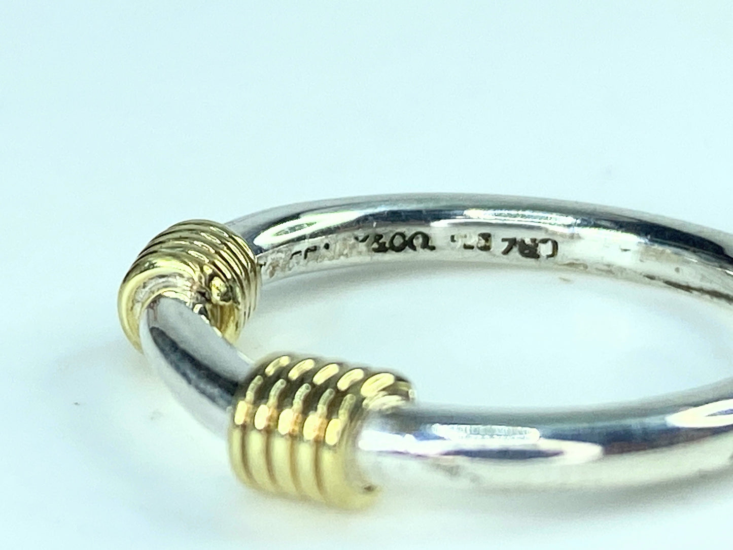 Tiffany & Co. 18k Yellow gold Sterling silver  Double Coil Band s6.5 JR9871