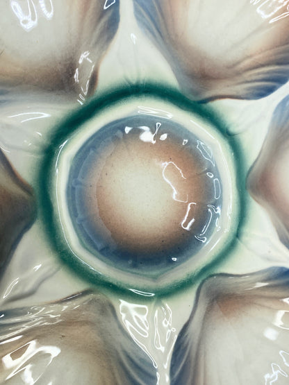French Digoin & Sarreguemines Majolica Oyster Plate, Circa 1920 A524