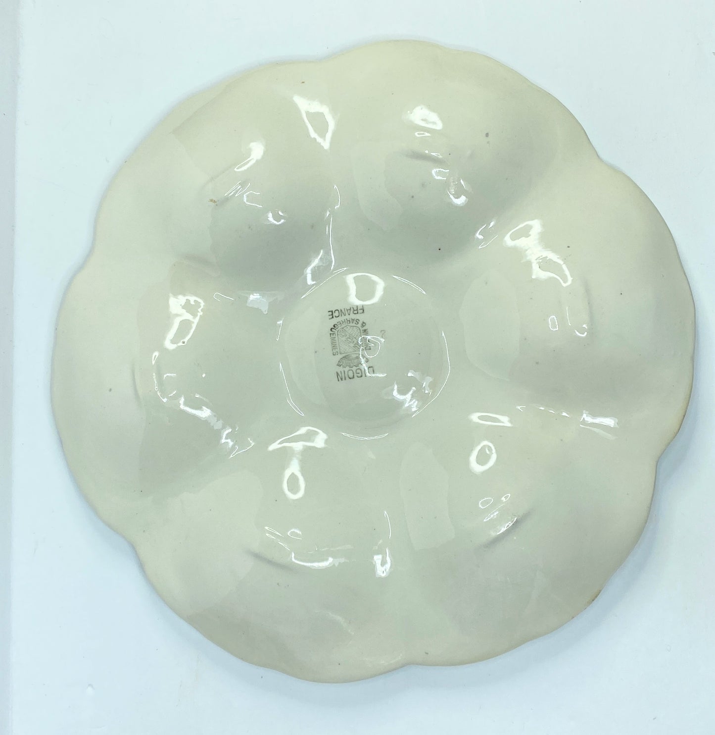 Vintage French Digoin & Sarreguemines Majolica Oyster Plate Circa 1930 A524