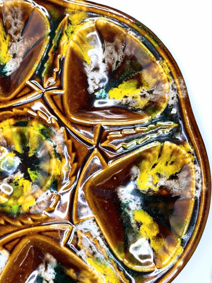 St Jean near Quimper Oyster Platter Server French Faience 1960 10" A526