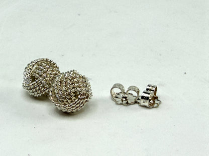 Vintage Tiffany & Co. Vintage Sterling Silver Somerset Mesh Hoop Earrings JR1543