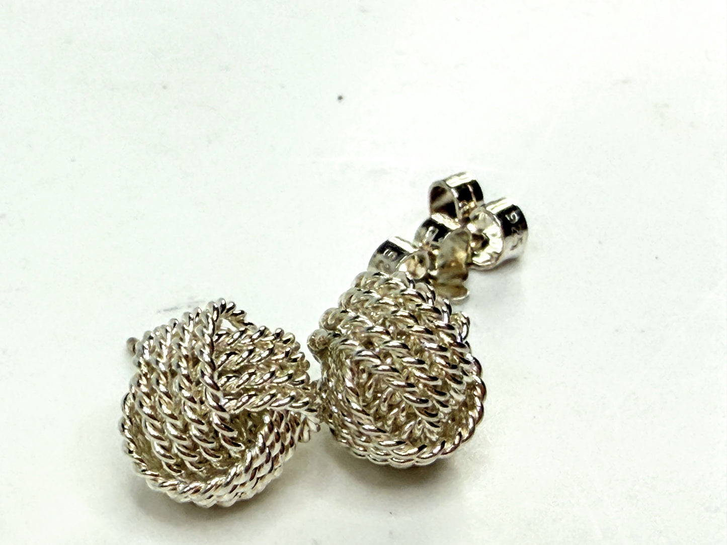 Vintage Tiffany & Co. Vintage Sterling Silver Somerset Mesh Hoop Earrings JR1543