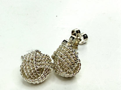 Vintage Tiffany & Co. Vintage Sterling Silver Somerset Mesh Hoop Earrings JR1543