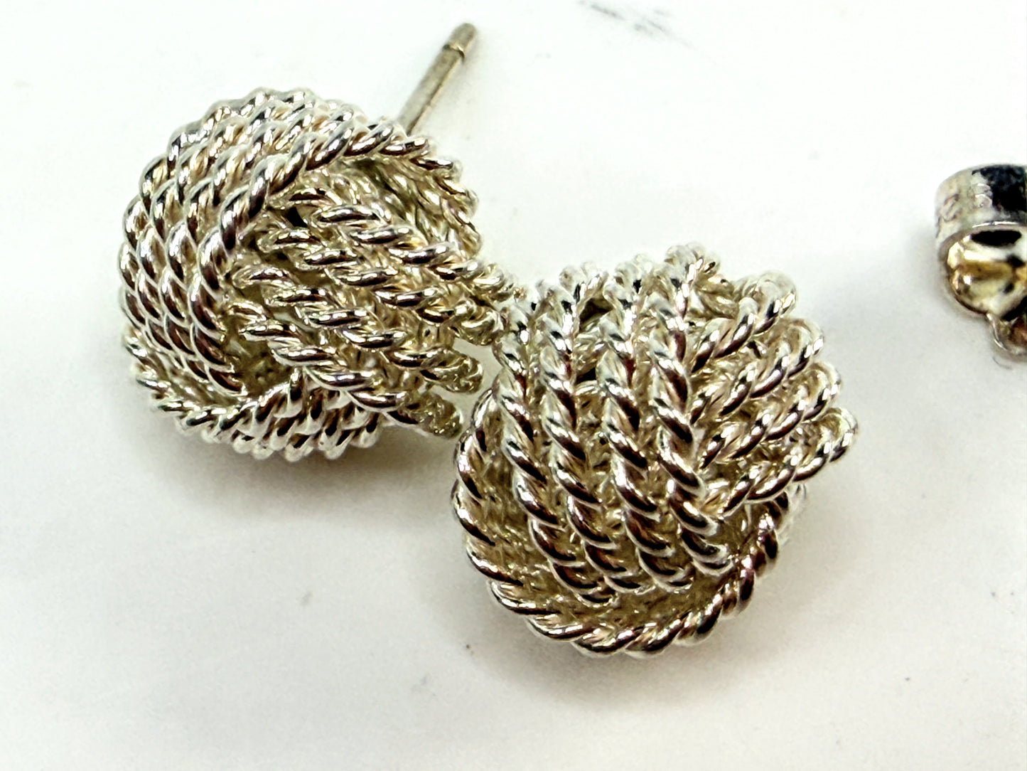 Vintage Tiffany & Co. Vintage Sterling Silver Somerset Mesh Hoop Earrings JR1543