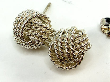 Vintage Tiffany & Co. Vintage Sterling Silver Somerset Mesh Hoop Earrings JR1543