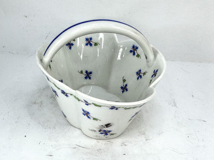 Haviland Limoges Blue Cornflower Porcelain Basket Centerpiece A1020