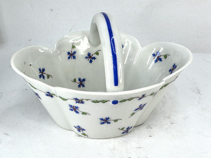 Haviland Limoges Blue Cornflower Porcelain Basket Centerpiece A1020