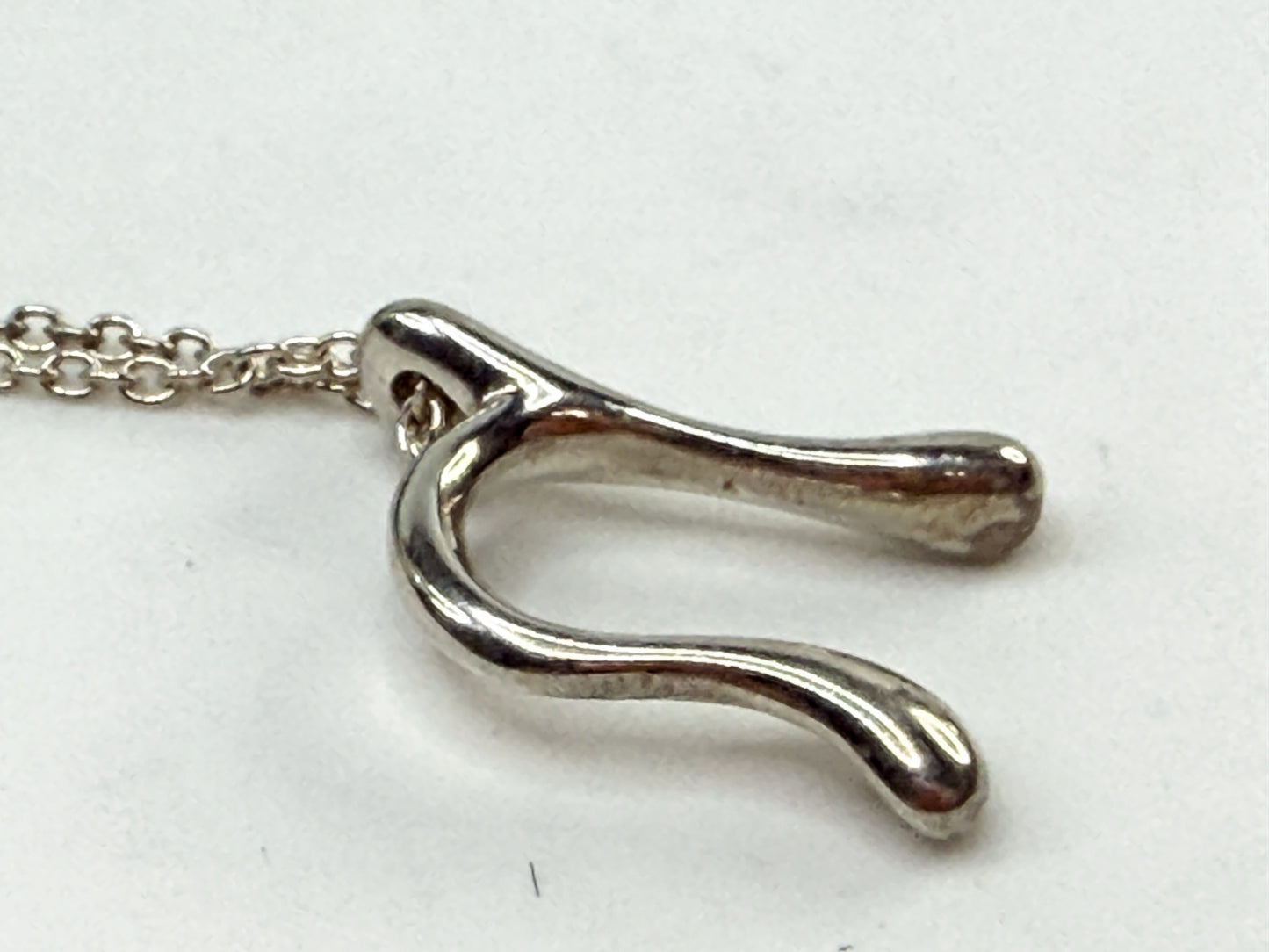 Vintage Tiffany & Co Sterling Silver Initial N Letter Pendant Necklace JR1545