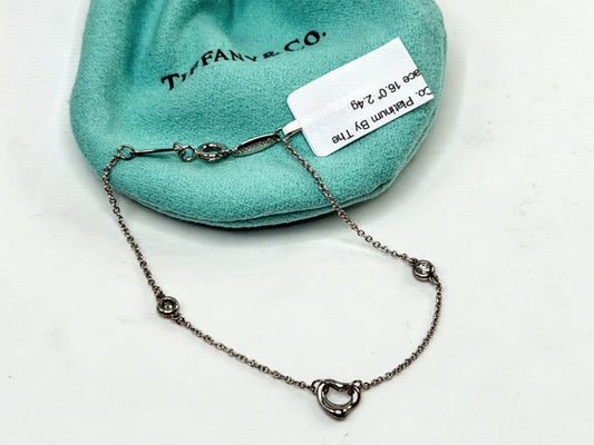 Vintage Tiffany & Co. Elsa Peretti Open Heart Diamond Bracelet JR1546