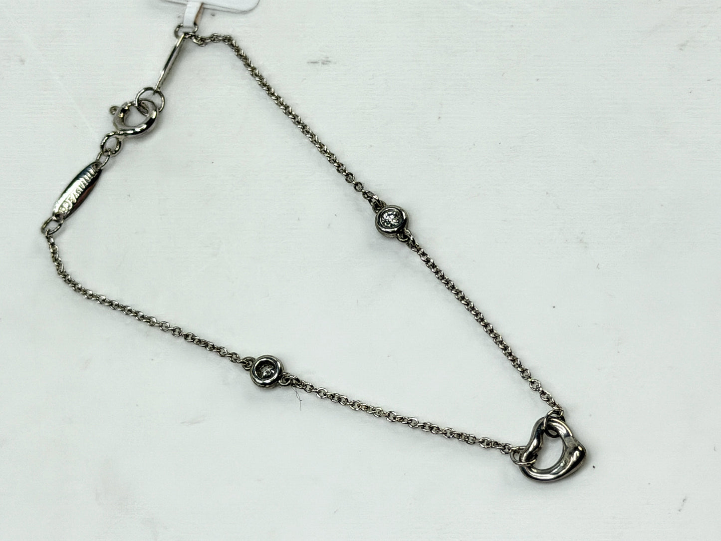 Vintage Tiffany & Co. Elsa Peretti Open Heart Diamond Bracelet JR1546