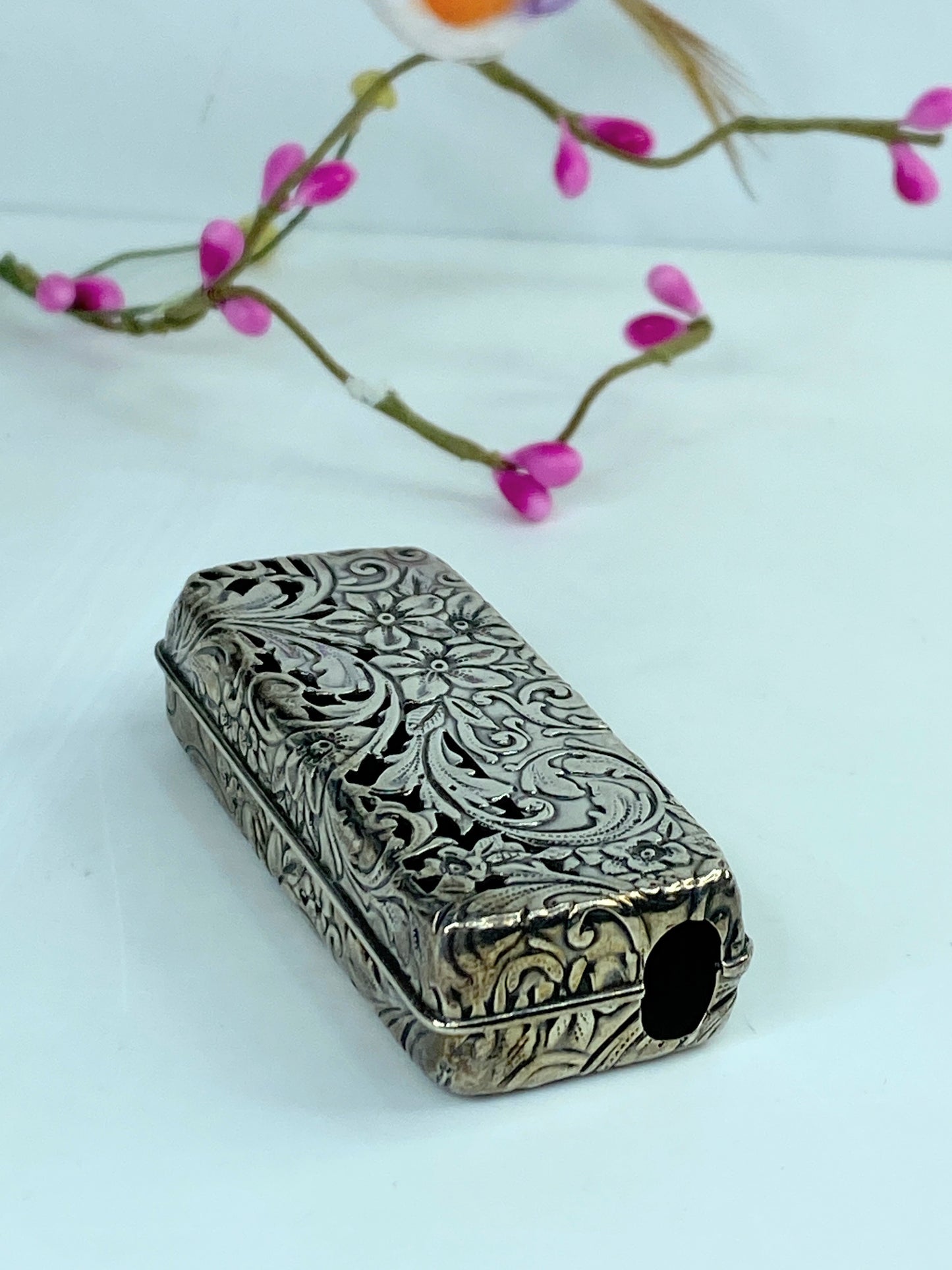 Rare Victorian Silver Vesta Case & Cigar Cutter 26.5g 2 1/4" x 1" x 15.8mm SS109