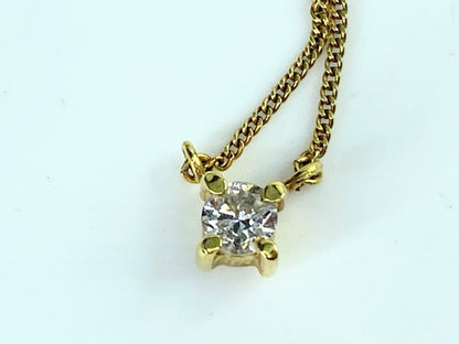 18K yellow gold 0.25ct round brilliant Solitaire Diamond cable necklace JR9874