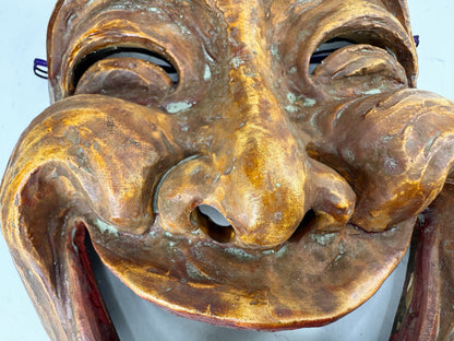 Japanese Hōtokusai芳徳斎 Signed Smiling Noh Showa-era Japanese ceramic mask A1023