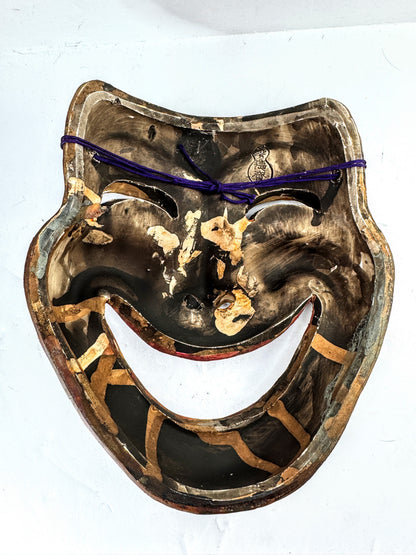 Japanese Hōtokusai芳徳斎 Signed Smiling Noh Showa-era Japanese ceramic mask A1023