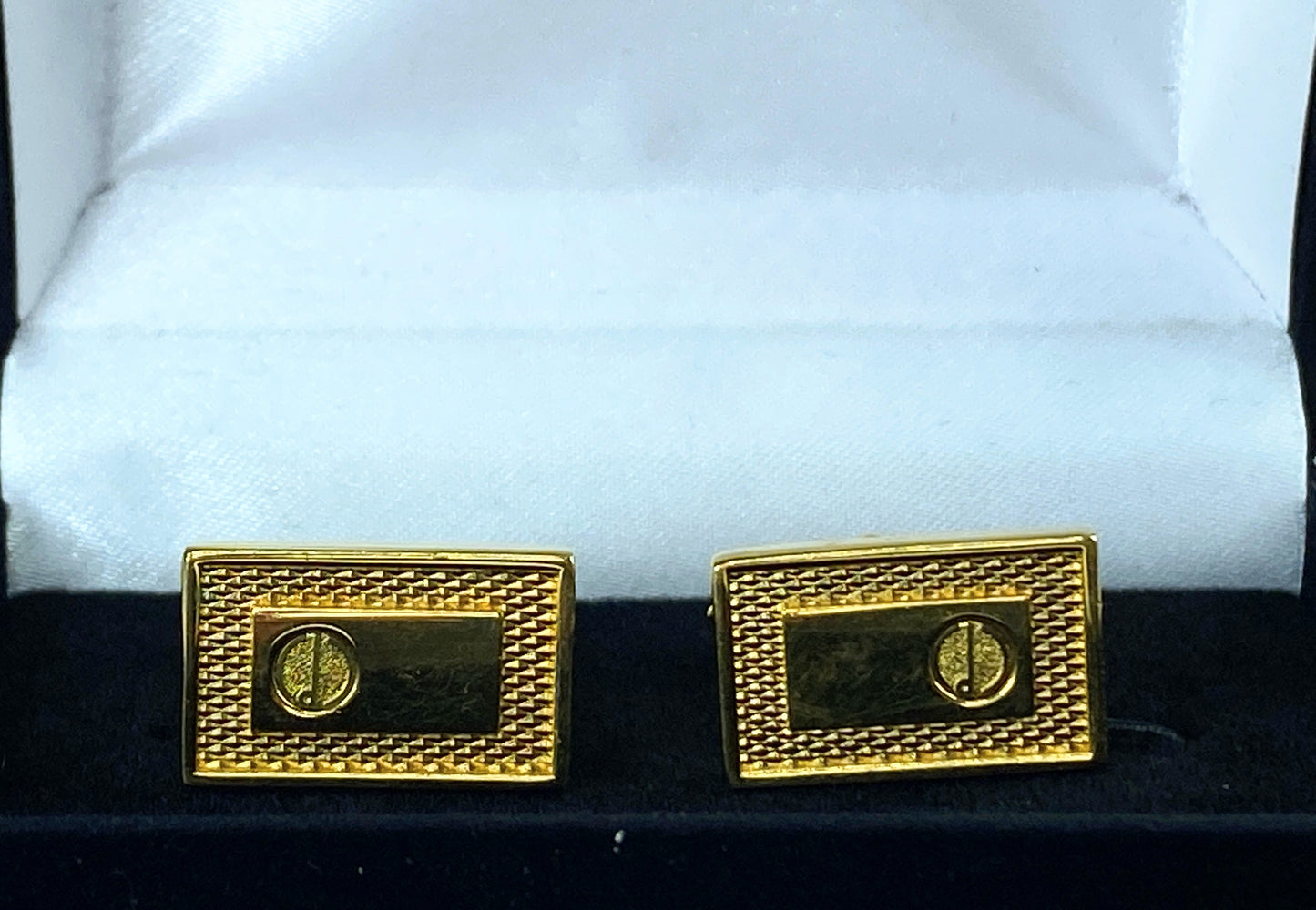 Vintage Alfred DunHill LOGO rectangular gold tone Cufflinks GS150