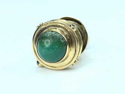 14K Gold Green Tourmaline Lookout Tower Charm Pendant JR9280