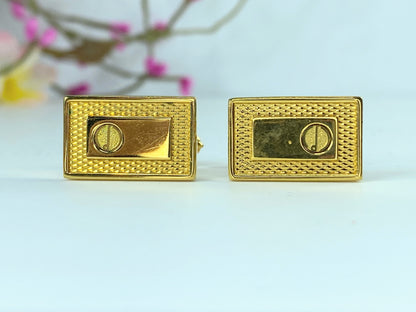 Vintage Alfred DunHill LOGO rectangular gold tone Cufflinks GS150