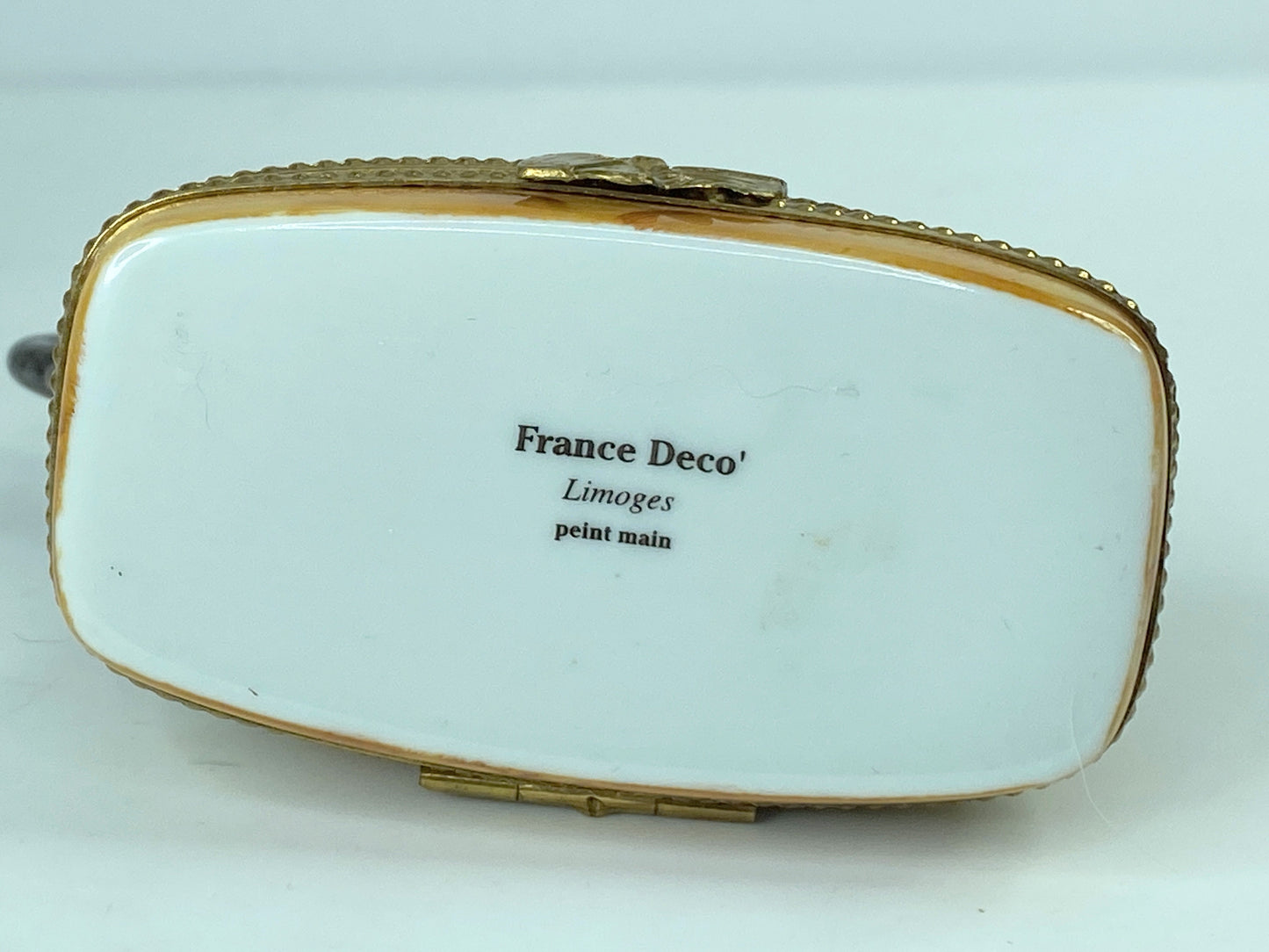 Limoges Peint Main Imperial Elephant France 3 3/4" x 2 1/2" x 1 3/4" A283