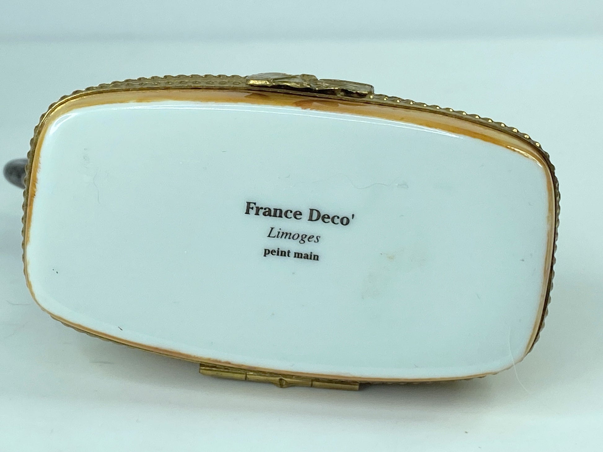 Limoges Peint Main Imperial Elephant France 3 3/4" x 2 1/2" x 1 3/4" A283