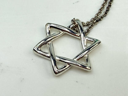 Vintage Tiffany & Co. Sterling Silver Star of David Necklace JR1551