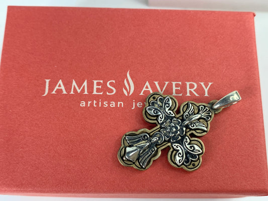 James Avery La Vida Nueva Cross Charm Sterling Silver 1 3/8" JR1174