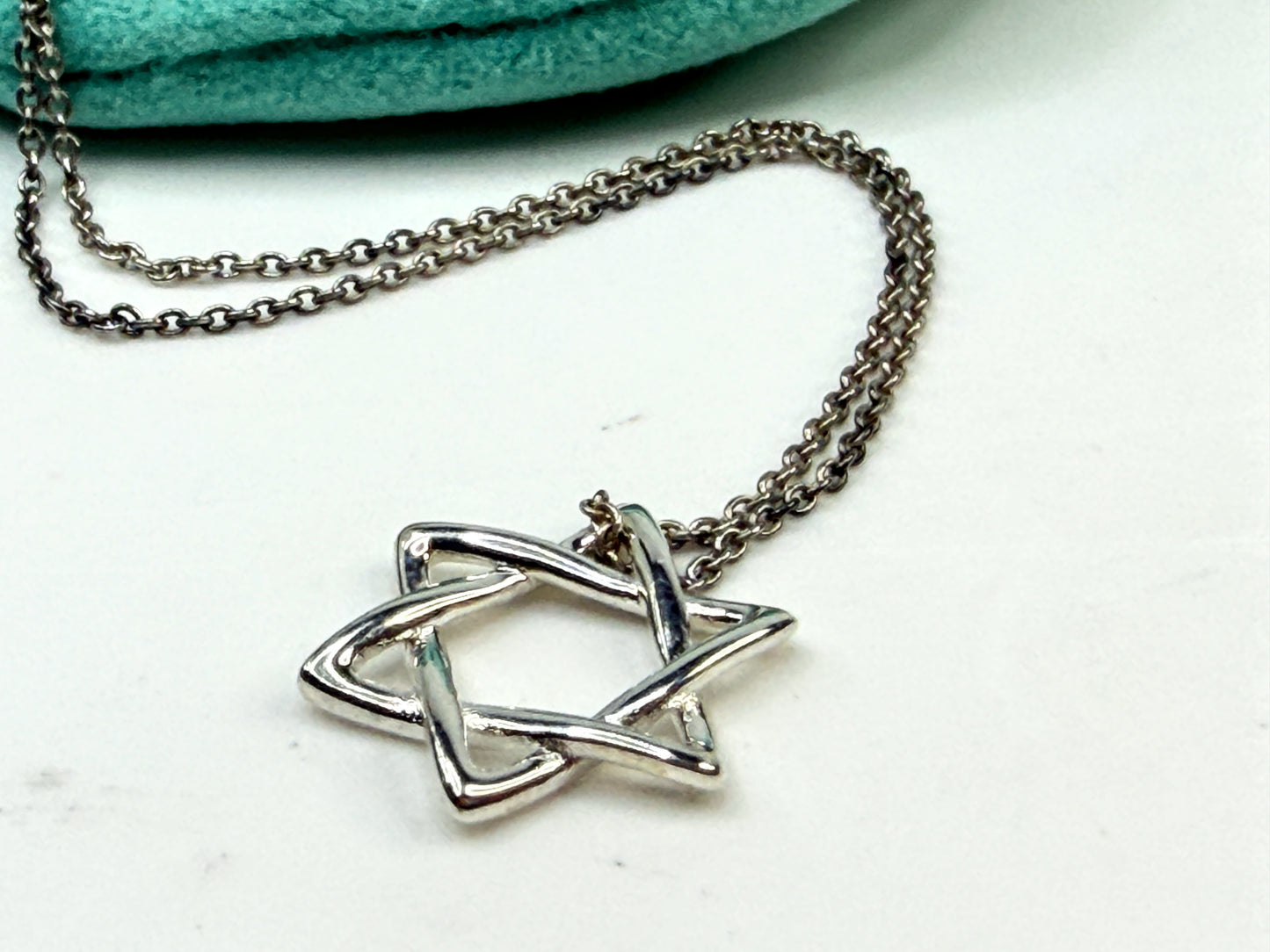 Vintage Tiffany & Co. Sterling Silver Star of David Necklace JR1551