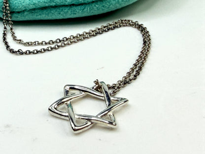 Vintage Tiffany & Co. Sterling Silver Star of David Necklace JR1551
