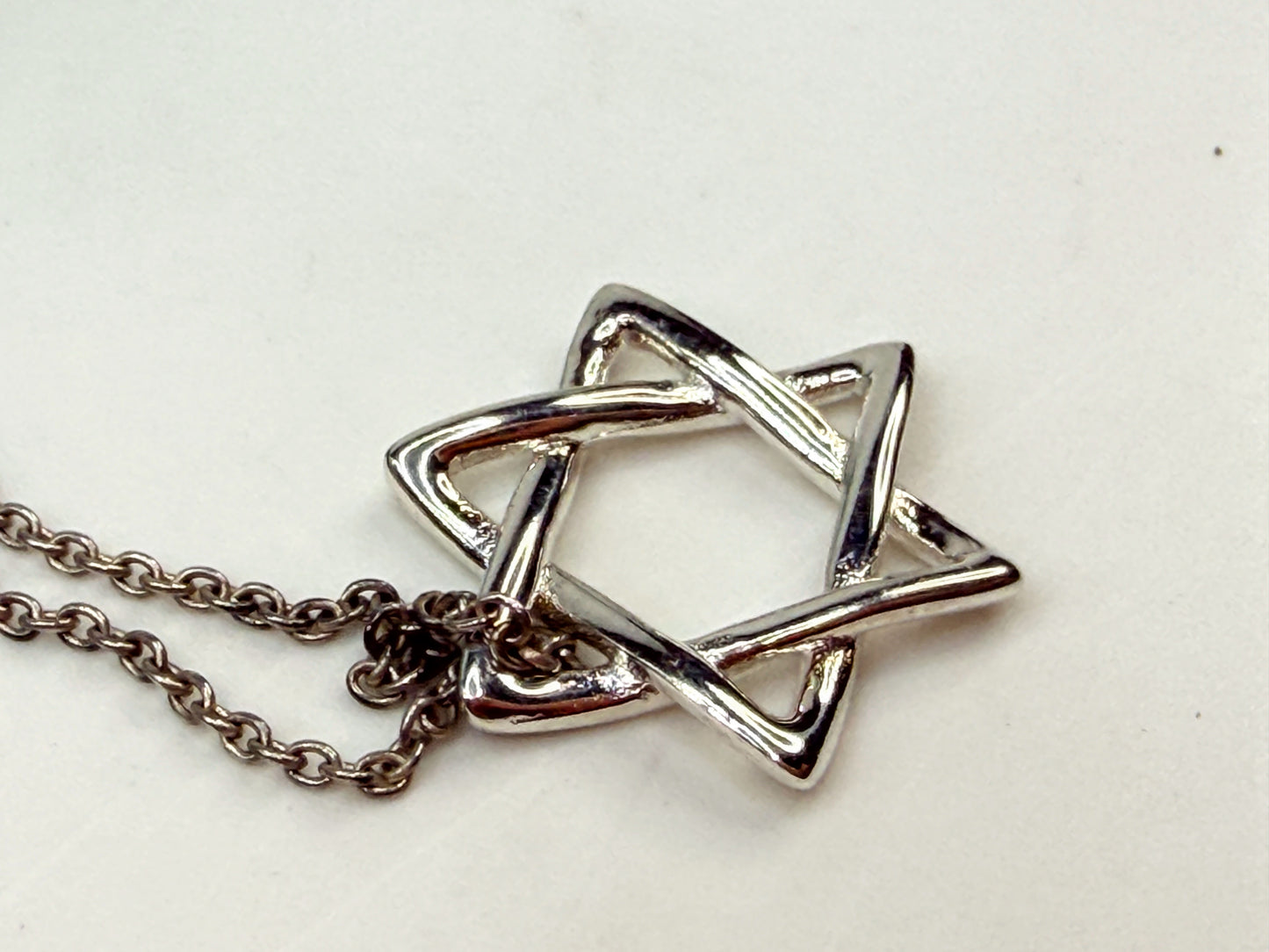 Vintage Tiffany & Co. Sterling Silver Star of David Necklace JR1551