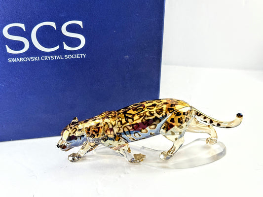 Vintage Swarovski Crystal Golden Shine Jaguar Figurine Mint S295