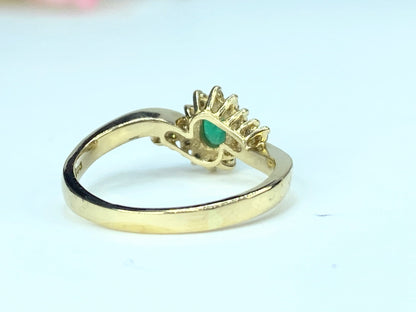 18K yellow gold Emerald Diamond statement ring JR9321