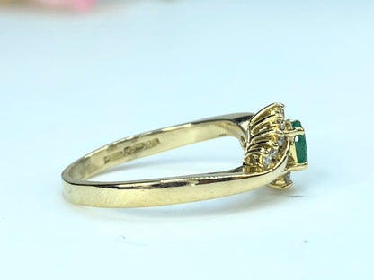 18K yellow gold Emerald Diamond statement ring JR9321