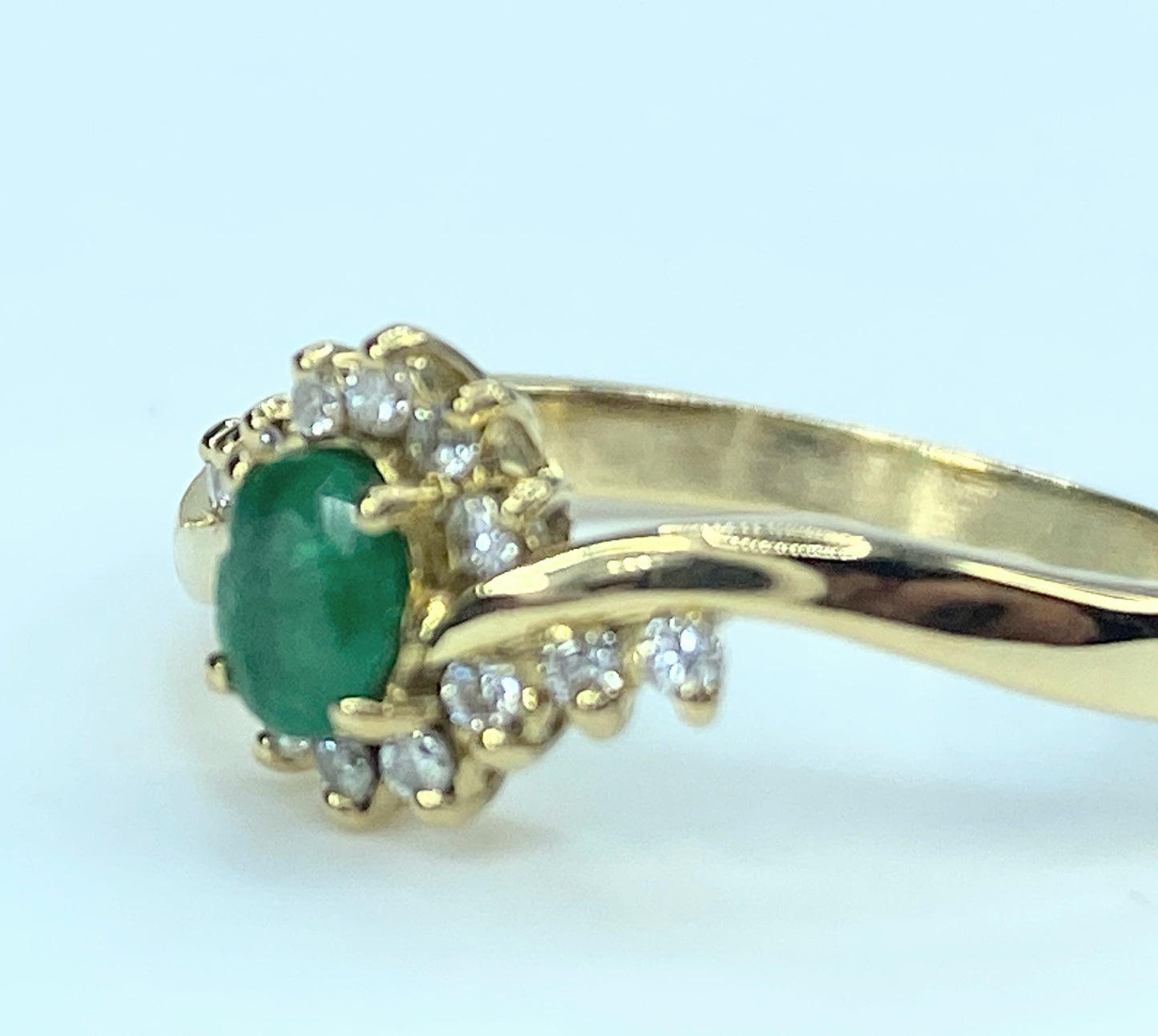 18K yellow gold Emerald Diamond statement ring JR9321