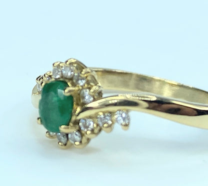 18K yellow gold Emerald Diamond statement ring JR9321