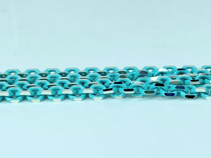 Tiffany & Co Sterling Silver 2.5mm Blue Enamel Sparkle Chain necklace JR1175