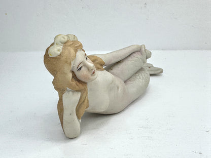 Mid Century Japanese Bisque Lounging Mermaid Figure A1026