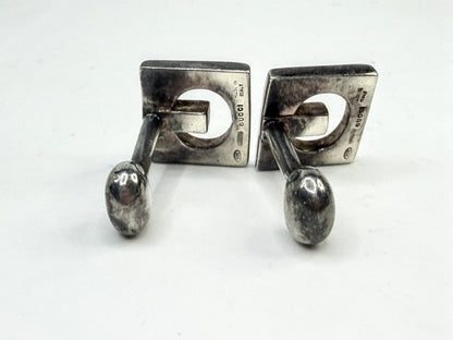 Vintage Gucci GG Logo Sterling Silver Square Cufflinks Italy SS331